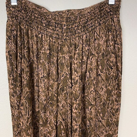 Vintage Carole Little Womens 14 Pants Pull On Rayon 80s Brown Beaded Boho Hippie - Picture 11 of 16